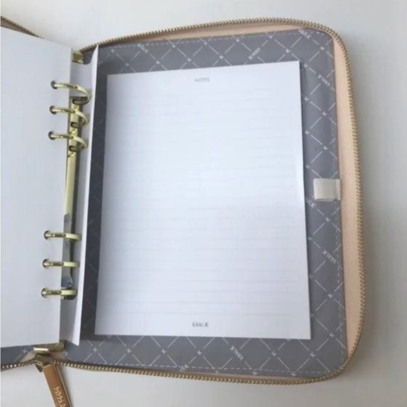 Kikki.K A5 Beige Croco Leather Zippered Planner - Picture 8 of 11